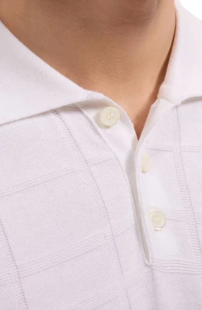 Bugatchi Textured Grid Polo Sweater In Pink