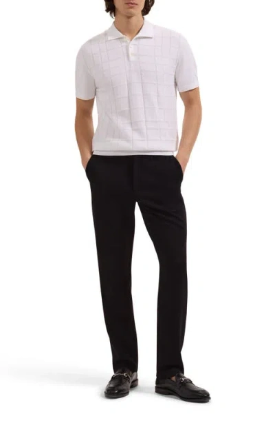 Bugatchi Textured Grid Polo Sweater In Pink