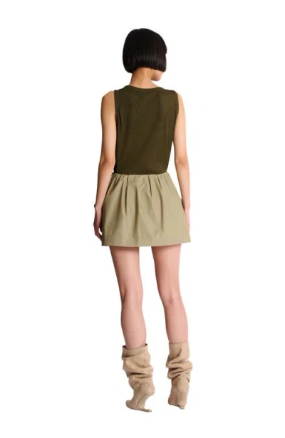 Balmain Cotton Balloon Short Skirt Vert Pale In Neutral