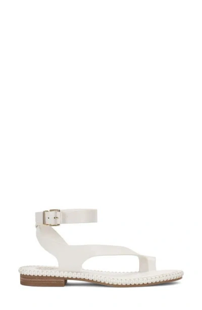 Vince Camuto Libahs Ankle Strap Toe Loop Flat Sandals In White