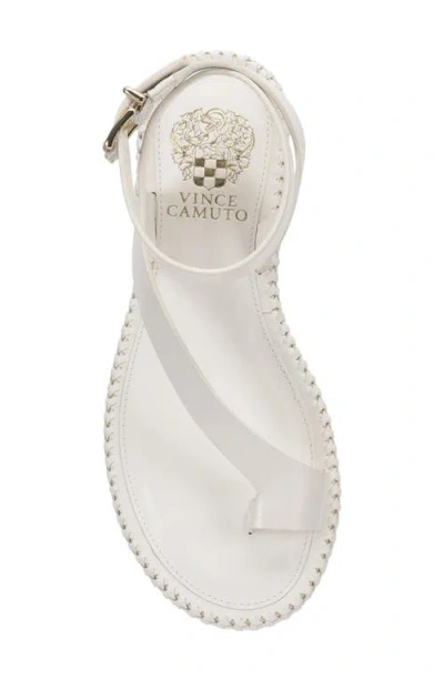 Vince Camuto Libahs Ankle Strap Toe Loop Flat Sandals In White