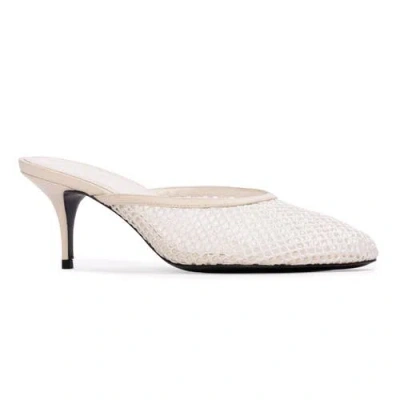Black Suede Studio Giuly 65 Mule In White