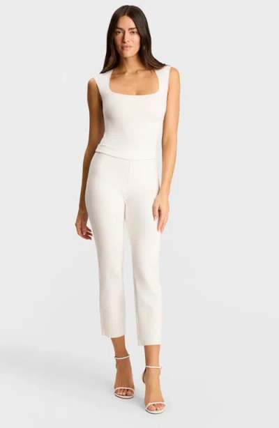 Commando Cap-sleeve Neoprene Thong Bodysuit In White