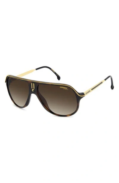 Carrera Eyewear Safari 62mm Oversize Gradient Rectangular Sunglasses In Brown