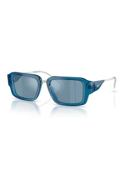 Diesel ® 52mm Rectangular Sunglasses In Blue