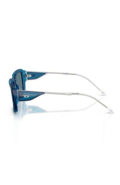 Diesel ® 52mm Rectangular Sunglasses In Blue