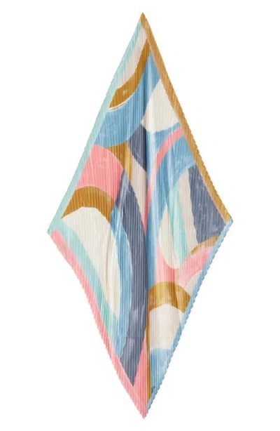 Echo Painterly Composition Pleated Diamond Scarf In Multi
