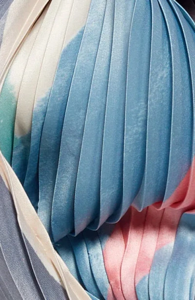 Echo Painterly Composition Pleated Diamond Scarf In Multi