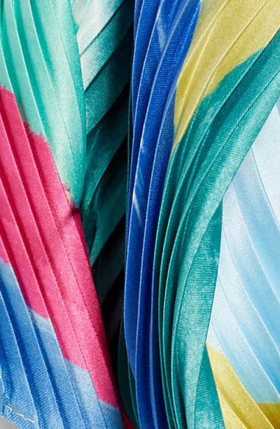 Echo Painterly Composition Pleated Diamond Scarf In Multi