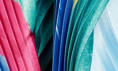 Echo Painterly Composition Pleated Diamond Scarf In Multi