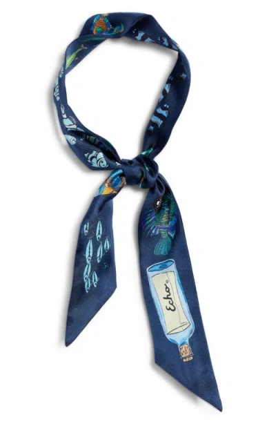 Echo At Sea Silk Ribbon Scarf In Pattern
