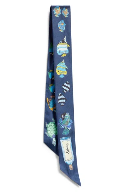 Echo At Sea Silk Ribbon Scarf In Pattern