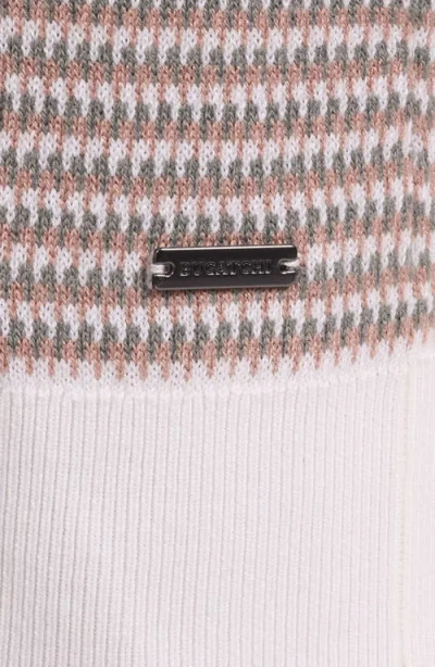 Bugatchi Johnny Collar Stripe Sweater In Brown