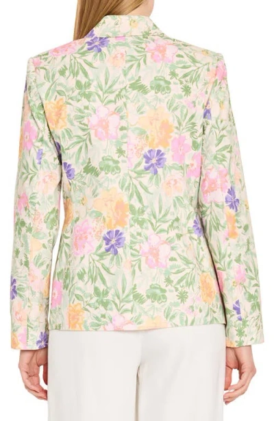 Tahari Asl Floral One-button Blazer In Multi
