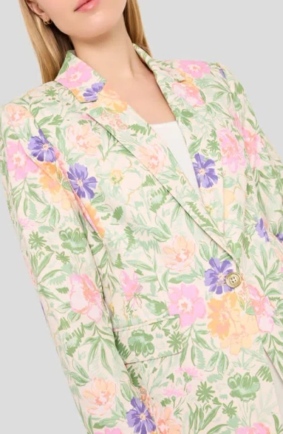 Tahari Asl Floral One-button Blazer In Multi