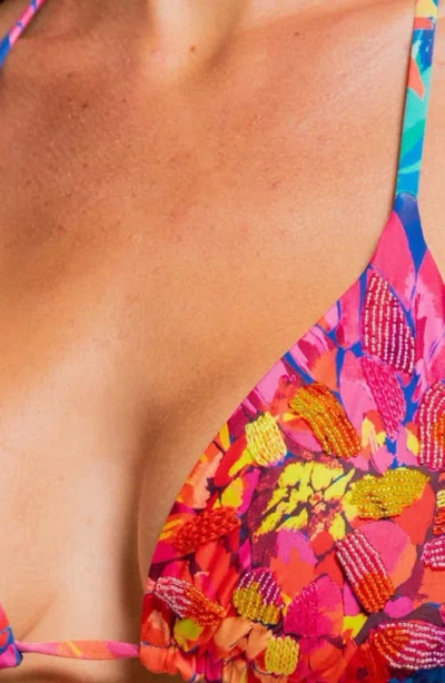 Cosita Linda Triangle Bikini Top In Multi