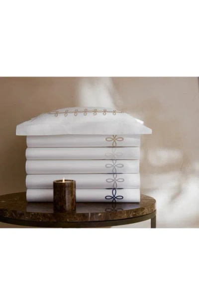 Matouk Gordian Knot 500 Thread Count Cotton Percale Flat Sheet In White