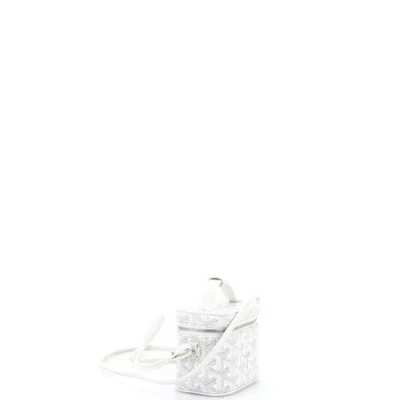 Pre-owned Goyard  Goyard Muse Vanity Case Coated Canvas Mini In White