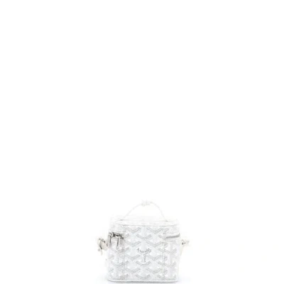 Pre-owned Goyard  Goyard Muse Vanity Case Coated Canvas Mini In White