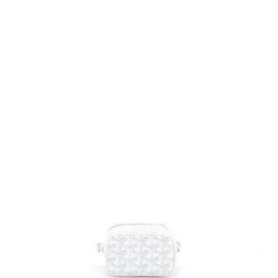 Pre-owned Goyard  Goyard Muse Vanity Case Coated Canvas Mini In White