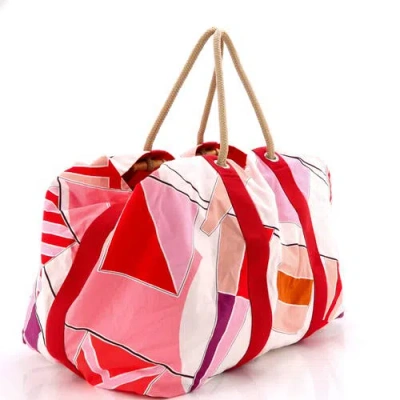 Pre-owned Hermes  Hermes Drapeaux Au Vent Bag Printed Canvas Large In Pattern