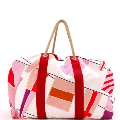 Pre-owned Hermes  Hermes Drapeaux Au Vent Bag Printed Canvas Large In Pattern