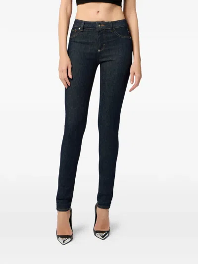 Philipp Plein Belt-loop Buttoned Jeans In Blue