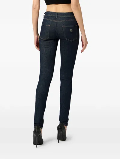 Philipp Plein Belt-loop Buttoned Jeans In Blue