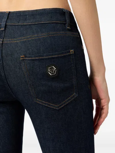 Philipp Plein Belt-loop Buttoned Jeans In Blue