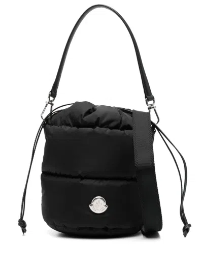 Moncler Caradoc Fabric Bucket Bag With Adjustable Strap In Black
