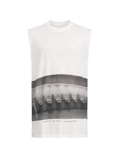 Rick Owens Jumbo Printed Cotton Jersey Tank Top In Neutral