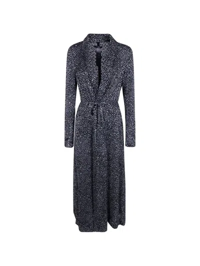 Sapio Devoree Midi Dress Belted Waist Buttons In Gray