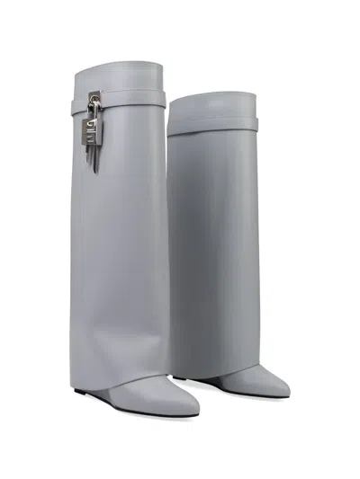Givenchy Shark-lock Boots In Gray