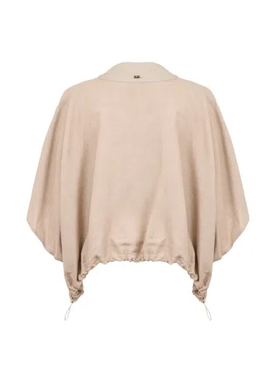 Herno Zip Pocket Poncho In Neutral