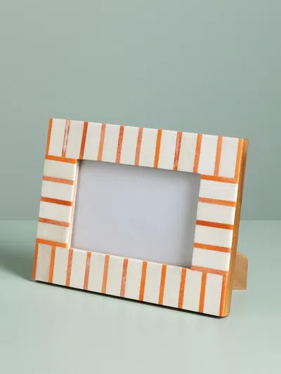 Cu I Seeyou Fun Striped Rectangular Picture Frame In Orange