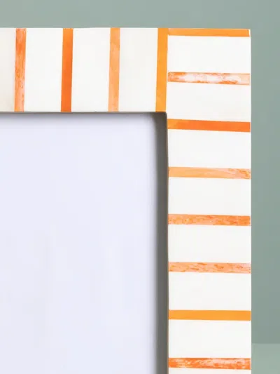 Cu I Seeyou Fun Striped Rectangular Picture Frame In Orange