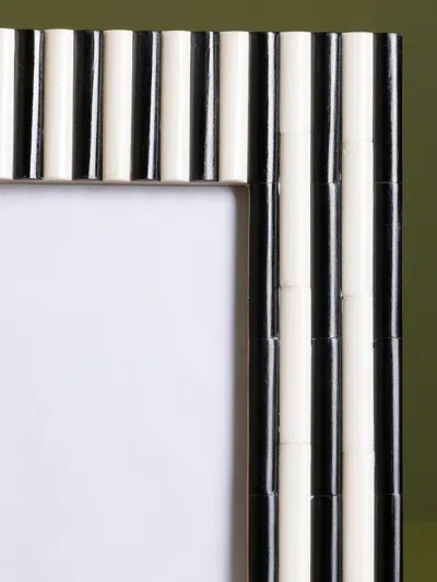 Cu I Seeyou Striped Rectangle Picture Frame In Black