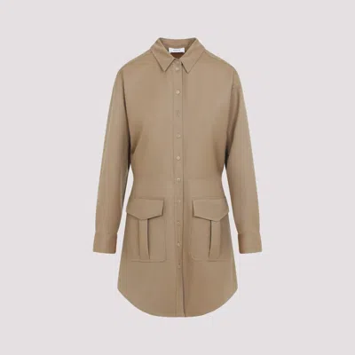 Celine Wool Mini Dress In Neutral