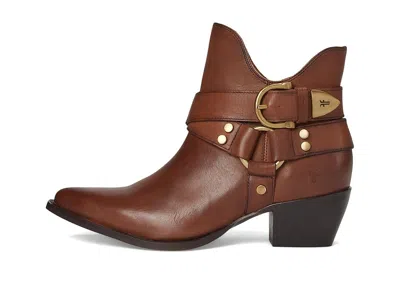 Frye Sacha Strap Bootie In Brown