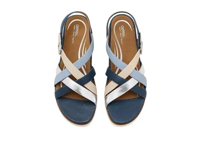 Aetrex Carmen Platform Sandals In Blue