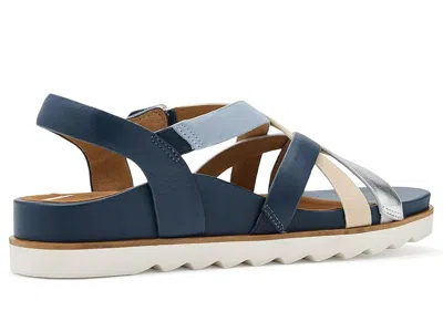 Aetrex Carmen Platform Sandals In Blue