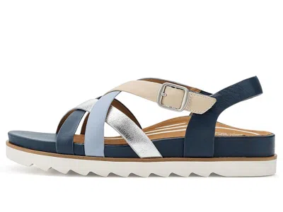 Aetrex Carmen Platform Sandals In Blue