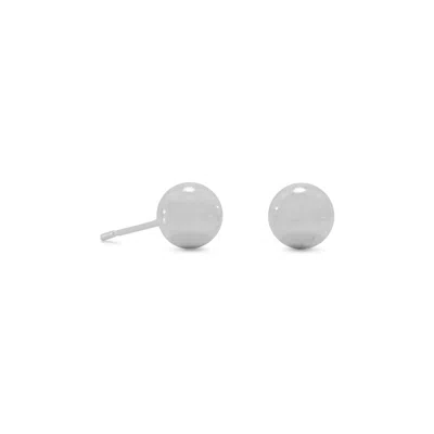 Fashnzfab 7mm Ball Stud Earrings In Silver