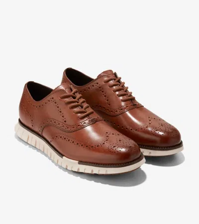 Cole Haan Zerogrand Remastered Wingtip Derby Sneaker In British Tan Ivory