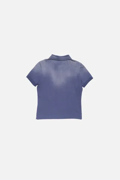 Acne Studios Sprayed Polo T-shirt In Blue