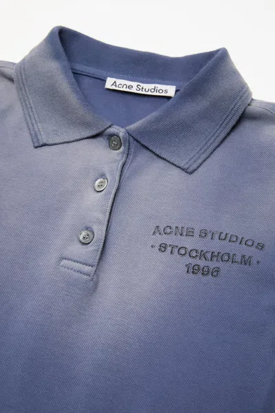 Acne Studios Sprayed Polo T-shirt In Blue