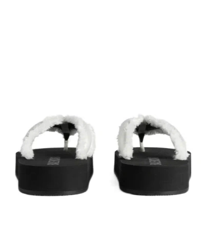 Balenciaga Jet Leg Platform Flip Flops In Viscose In White