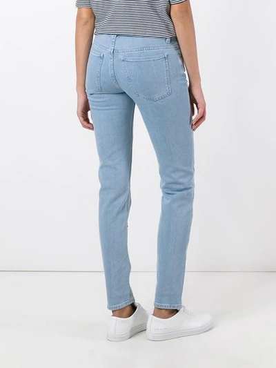 Shop Victoria Victoria Beckham Leaves Embroidery Skinny Jeans In Blue