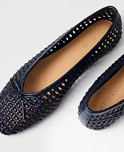 Ann Taylor Woven Bow Ballet Flat In Black