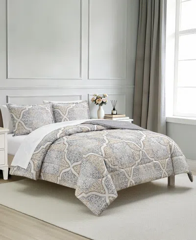 Macy's Estelle Reversible 3-pc. Comforter Sets In Gray